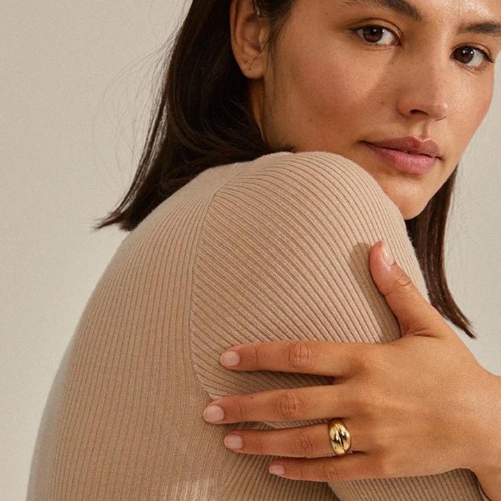 PILGRIM ORIT RECYLCED ADJUSTABLE SIZE RING - SIZE 5- 8 - GOLD PLATED - brand new